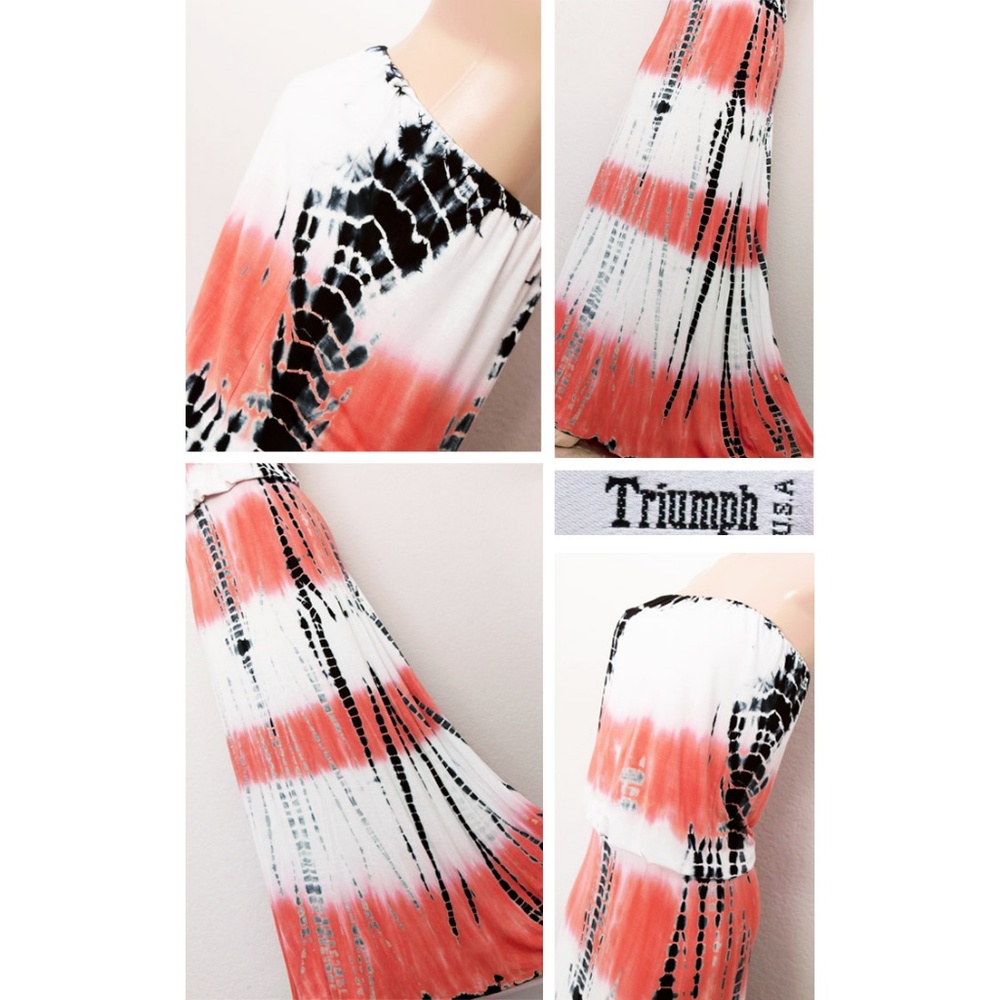 Tie Dye Soft Jersey Knit Boho Strapless Maxi Dress - Picture 3 of 8